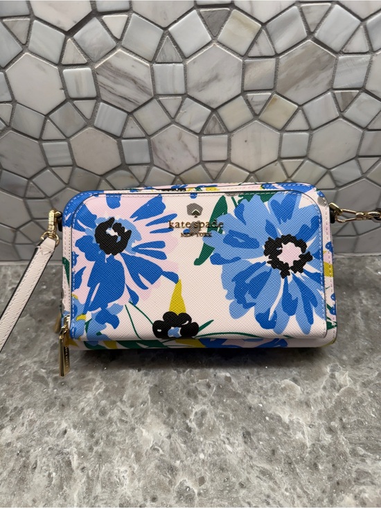 kate spade Handbags - kate spade Pink Floral Wristlet Crossbody with Blue Blooms